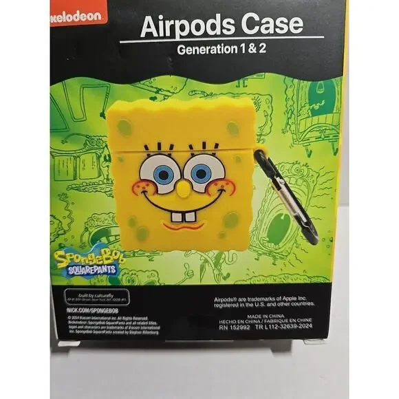 SpongeBob SquarePants Case Cover Airpods 1 & 2 Gen--New - Picture 5 of 6